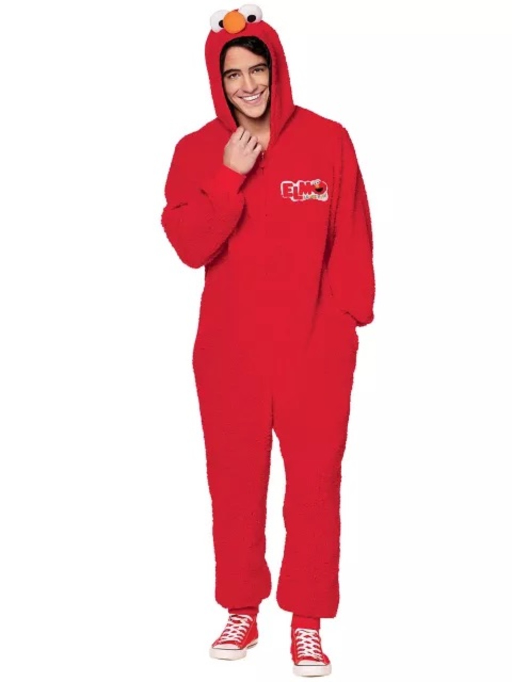 Adult Elmo Jumpsuit Costume Sesame Street Size L/XL Red